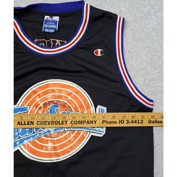 Vintage Champion Men's Basketball Jersey XL Blue Tune Squad Bugs Bunny #1 - Picture 9 of 10